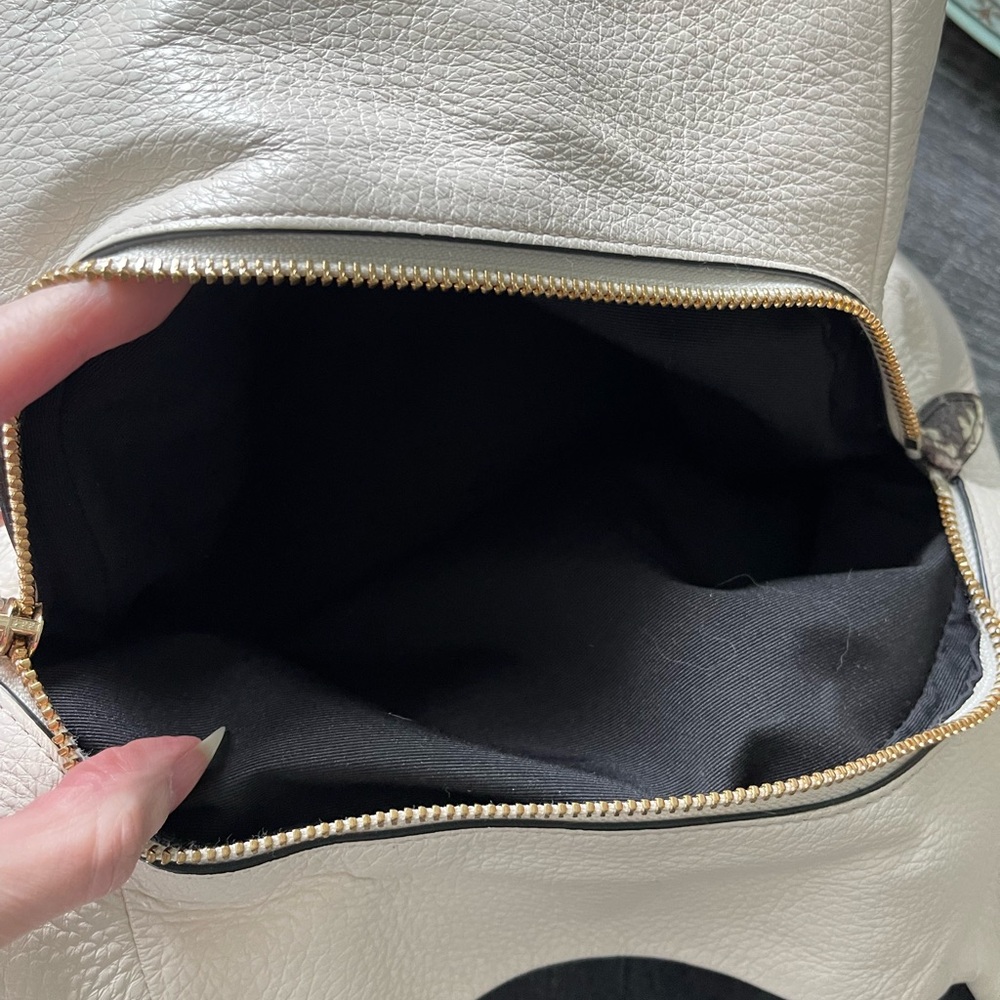 Coach Black and Cream Pebbled Leather Shoulder Bag - Picture 9 of 12